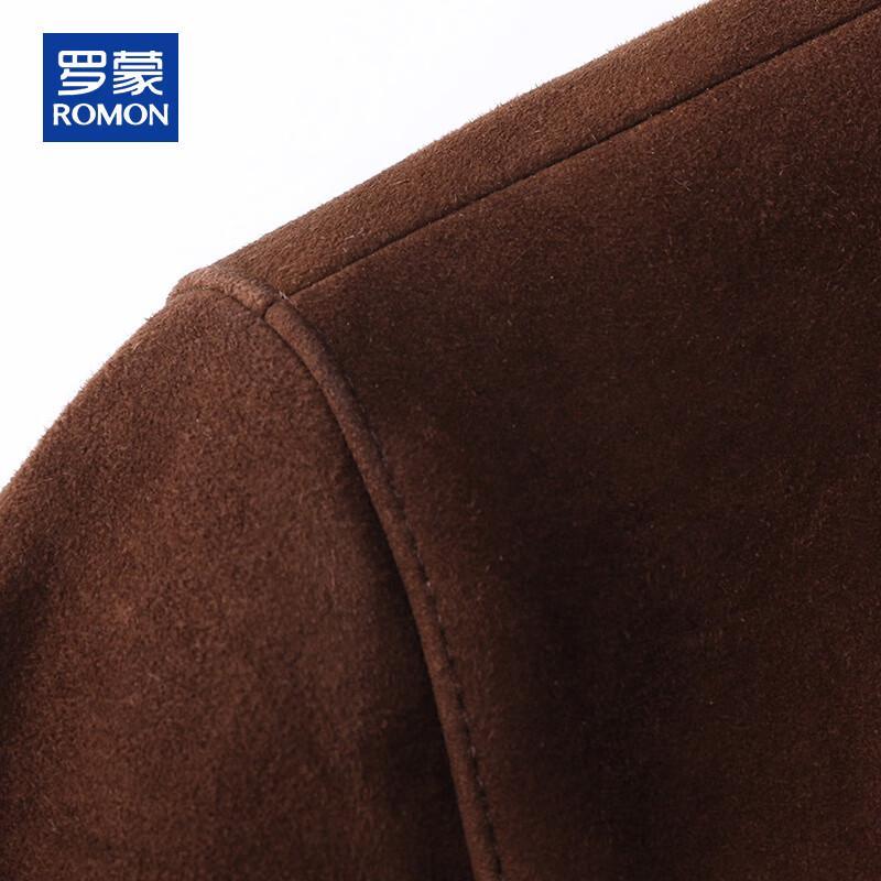 ROMON Men's Genuine Suede Lambskin Leather Jacket