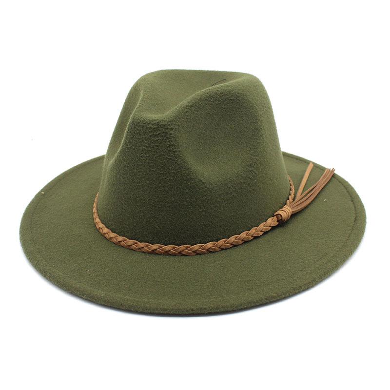Fedora Hat Woolen Top Hat Jazz Hat Men'S And Women'S Woolen Hats