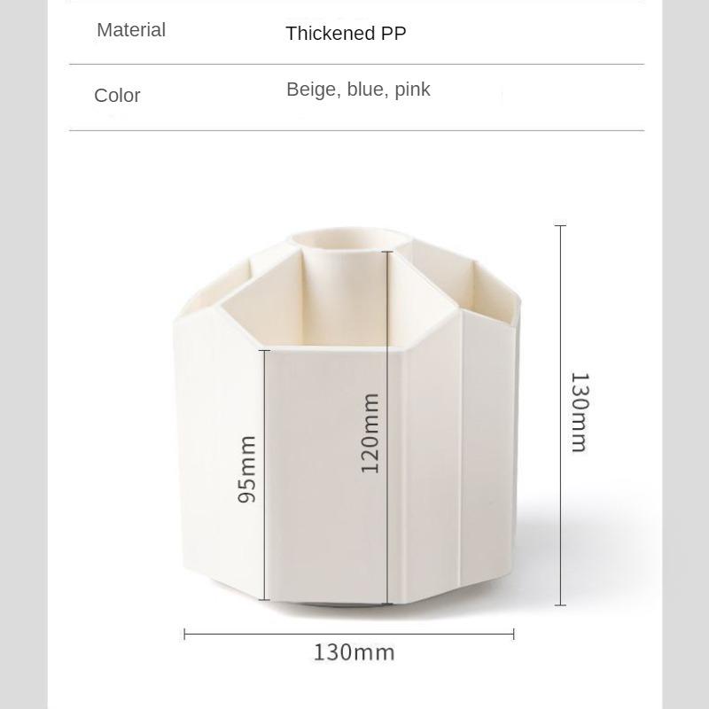 360-Degree Rotating Pen Holder Desktop Storage Box Office Multi-Functional Creative Large Capacity Cute Girl Heart Ins