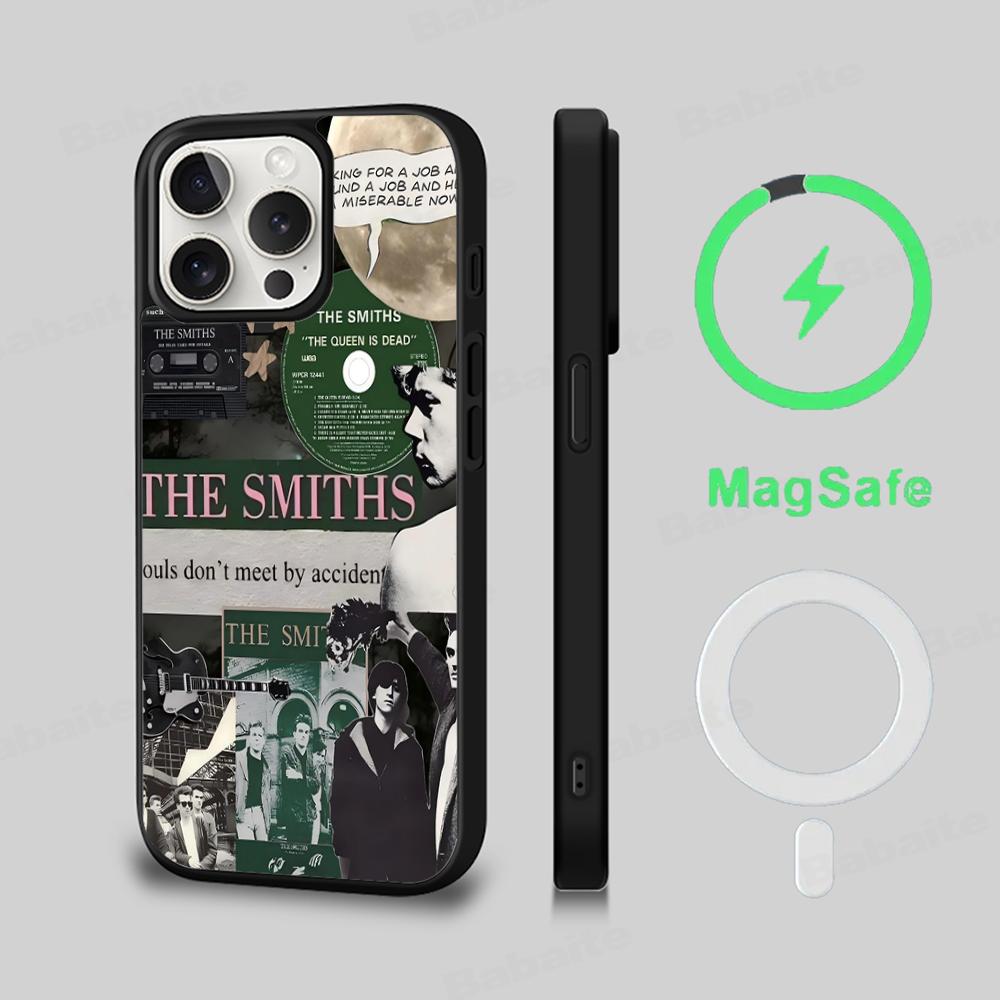 

The S-Smiths Band Phone Case Magesafe Magnetic Wireless Charge Case For iPhone 16 11 12 13 14 15 Pro Max Plus Mini iPhone 12