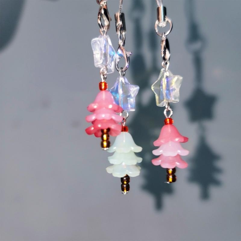 Fashion Star Christmas Tree Phone Charm Straps Car Keys Hanging Pendants Y2K Bag Decoration Lanyard Purse Accessories