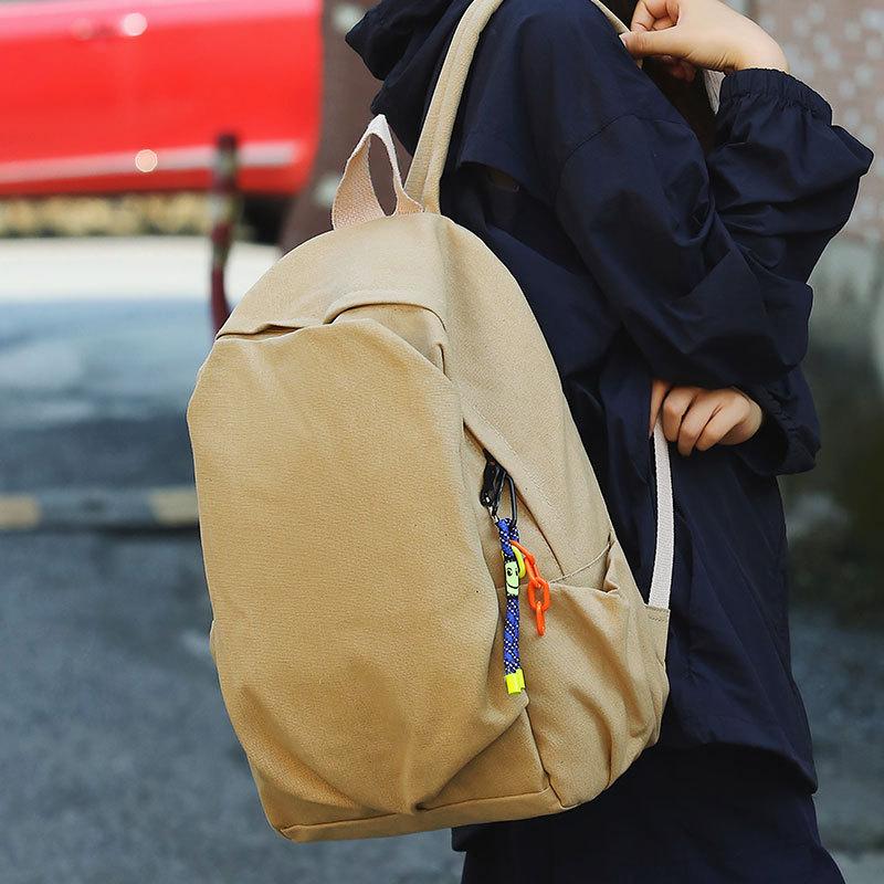 Schoolbag1011 New Solid Color Corduroy Fashion Casual Backpack Women's Simple Design Lightweight Couple Plush Backpack Women