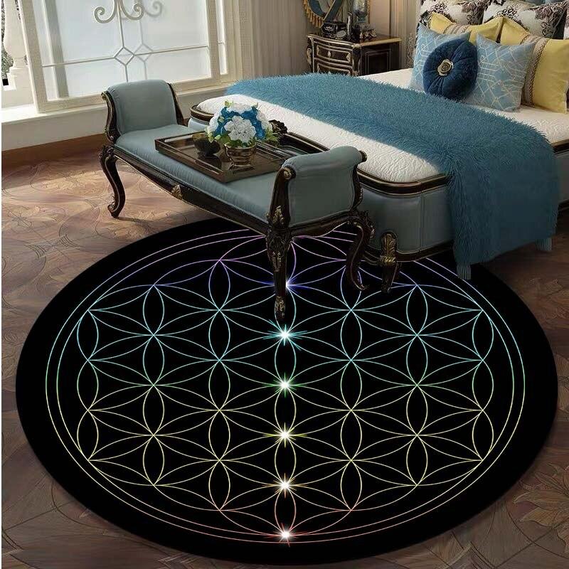 Lila Leben Blumenmuster Bereich Teppich Runde Bodenmatte Wohnzimmer Teppich Badezimmer Küche Teppich Fußmatte Bereich Teppich Küche Matte