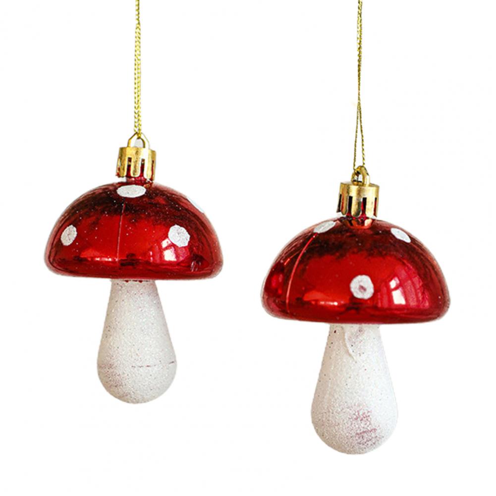 Mushroom Christmas Decoration Christmas Pendant Festive Christmas Tree Ornaments Santa Claus Xmas Decorations for Home Car Set