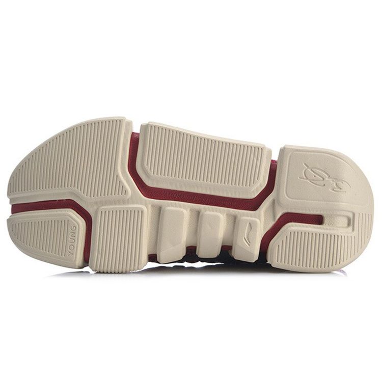 LiNing Wade Socken Rutschfest Abriebfest Leicht High-Top Kinder Skateschuhe Kinder Sneaker Schwarz Rot YKCP132-3