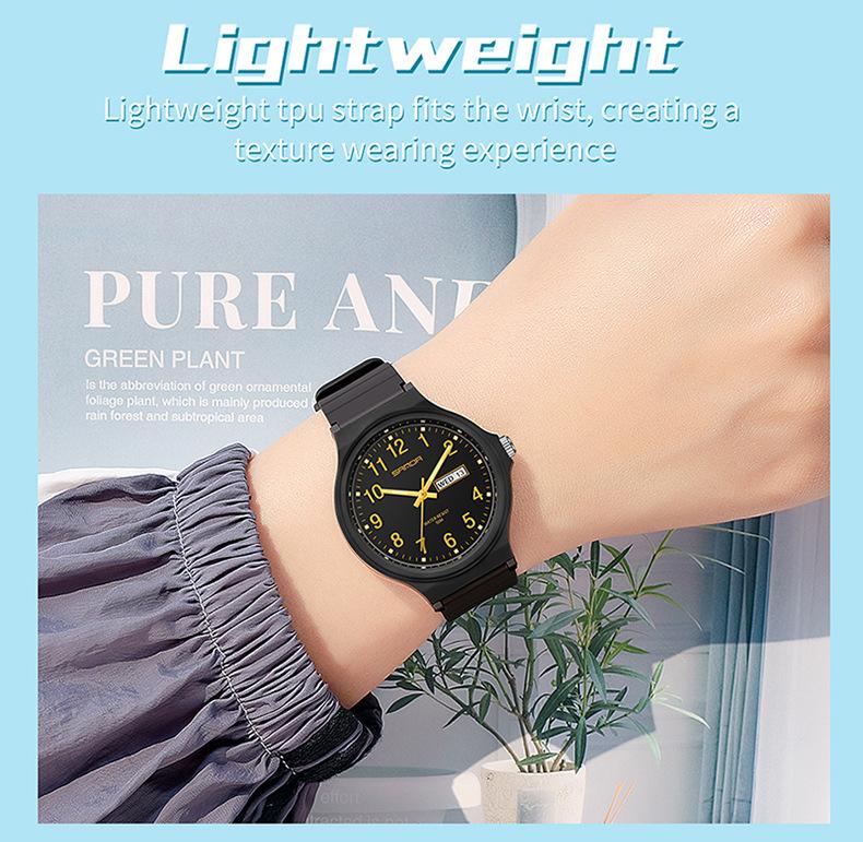 SANDA Electronic Quartz Analogue Double Calendar Waterproof Electronic Watch