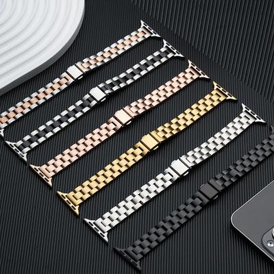 Pulseira para Apple Watch Band 46mm 45mm 44mm 49mm 40mm 41mm Metal Aço Inoxidável Bracelete IWatch Série 10 8 9 7 5 Se 6 4 Ultra 2