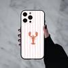 L-Lobster On S-Stripes Ocean  Phone Case For iPhone 17pro,16,15,14,13,12,11 Plus,Pro Max,XS,Soft Silicone Black Cover