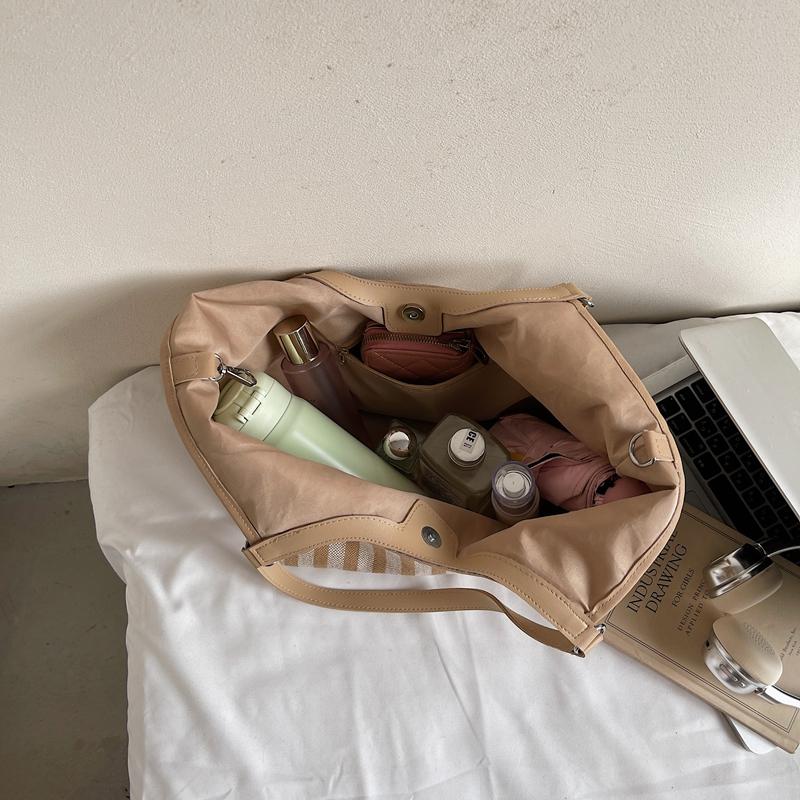 Vintage Handbag Striped Bag Women's Large Capacity Shoulder Bag