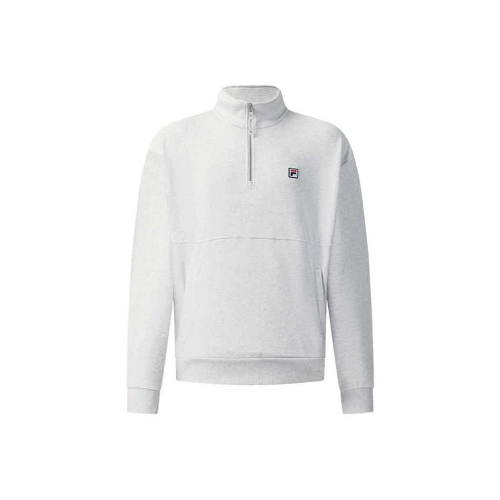 Fila Tennis Fashion Versatile Casual Sports Tennis Style Loose Half-Zip Pullover Knit Sweatshirt Men Sweatshirt Rain-Silk A11M543206FMG