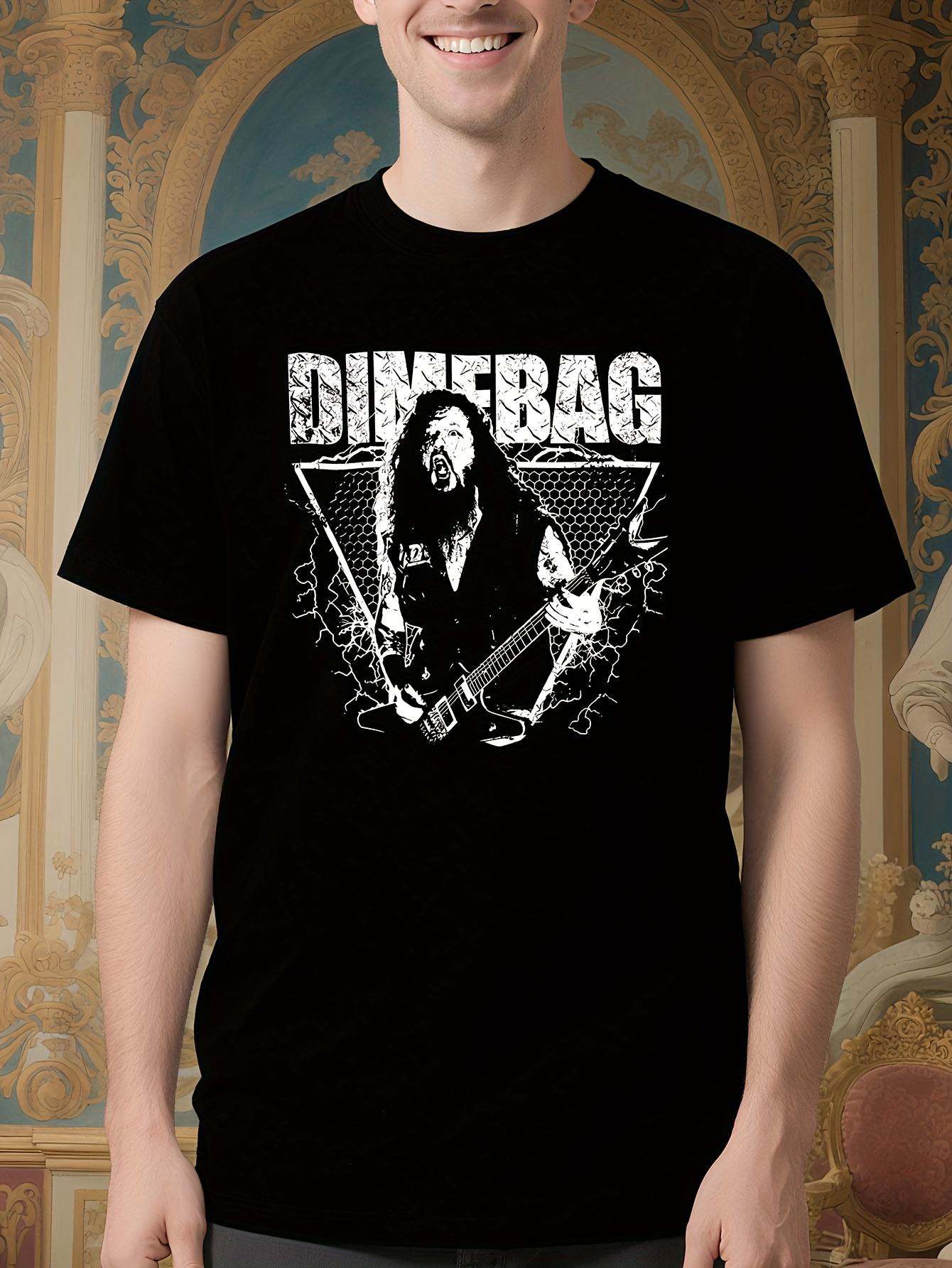 Heavy Metal Band Graphic Tee - Black Tshirt with Bold Dim... S