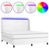 VidaXL Slat Bed Base with Mattress and LED, Upholstered Bed, Double Bed, Adult Bedroom Interior Bed, 3139272