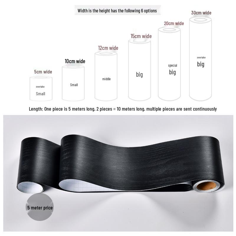 Vanntett selvklebende gulvlist og kantlist med trestruktur for møbelrenovering og sokkeldekorasjon