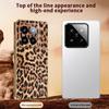 For Xiaomi 14 Pro Case Leopard Print PU Leather Coated PC+TPU Electroplating Phone Cover