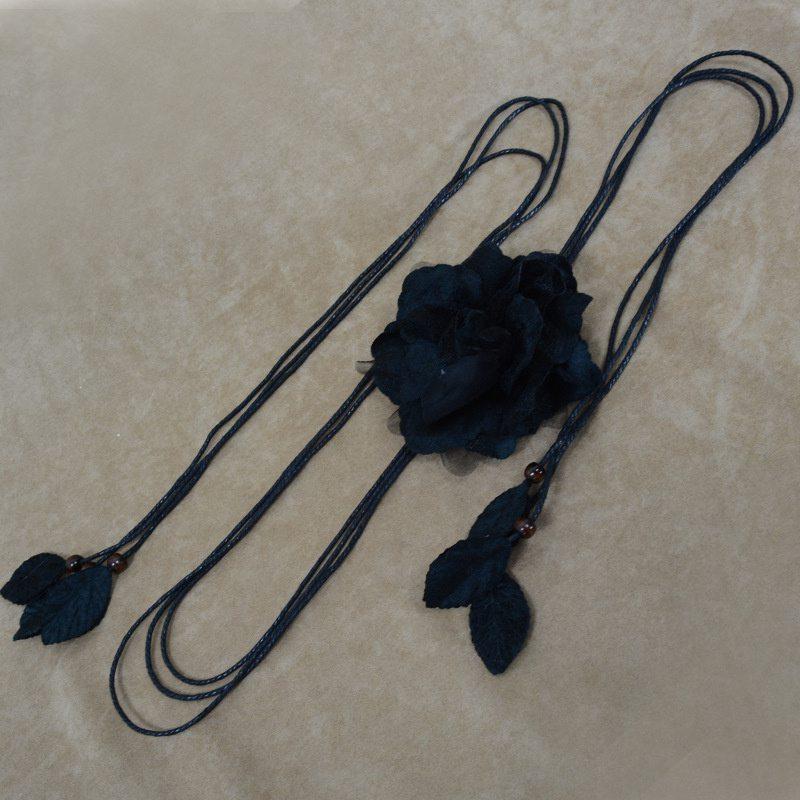 Lässige Allround-Quasten-Taillenkette Dekorativer Rock Süßer Knoten Damen Dünner Gürtel Große Blume