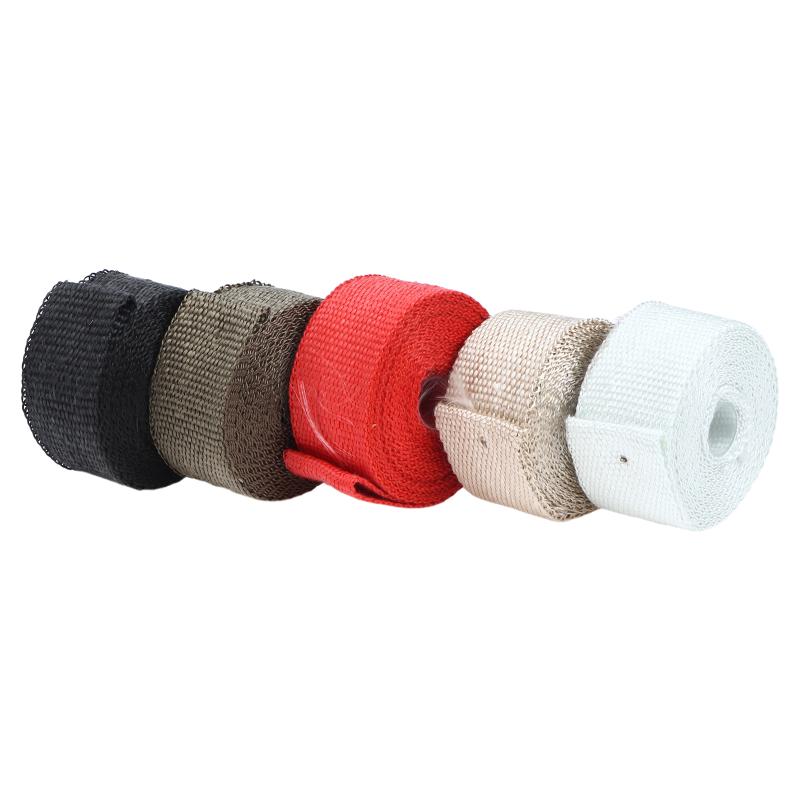 Exhaust Heat Insulation Wrap Tape 5m x 5cm High Performance Fiberglass High Temp for Street Bike Exhaust Pipe Heat Reduction