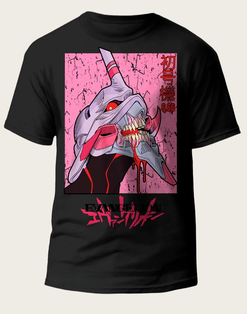 Evangelion Rei Ayanami Anime Graphic T‑Shirt Unisex Loose Soft Cotton Short Sleeve Tee Vintage Retro Print Casual Streetwear Top for Men Women