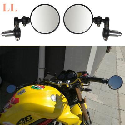 Black Motorcycle 7//8/" Bar End Rearview Side Mirrors Fit For Bobber Cafe Racer