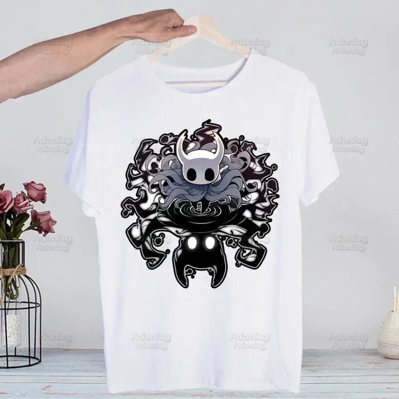 Hollow Knight Game Shirt Funny Vintage Crew Neck Men's Hollow Knight Anime T-Shirt Women Top Tee Streetwear