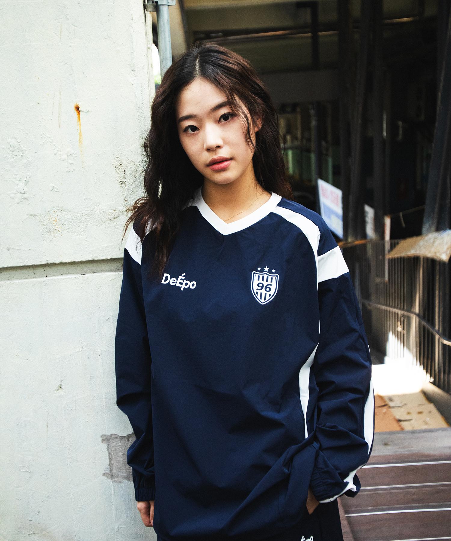 Diepo V-Neck Long Sleeve T-Shirt Navy Navy/L