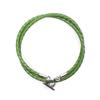 Jbans Classic Surgical Steel Ring Bar Layered Slim Leather Bracelet (C2101-Ac720_Gn)