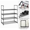 Shoe Rack 4 Tier   6 Tier Shoe Organizer with 4 Shelves   6 Shelves Metal Shoe Storage Stackable for Living Room