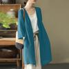 ZANZEA Women V Collar 3/4 Sleeve Buttons Up Casual Loose Long Cardigan Tops