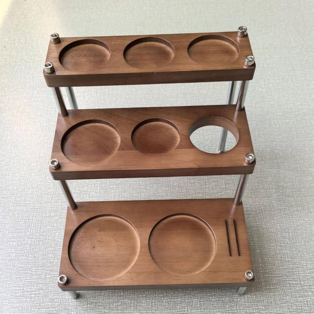 Espresso Tamping Stand Space-Saving Coffee Tool Holder Wood for Café, Baristas
