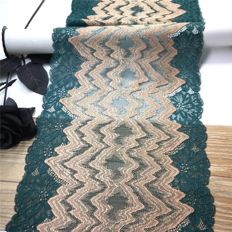 (2 Colors) Two-tone Stretch Lace, Elastic Spandex Sewing Lace Fabric for Lingerie, Bra, Underwear, Garment & Crafting