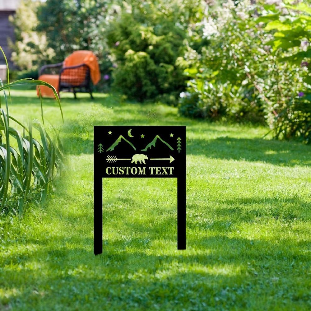Elegant Custom Metal Garden Stakes Personalized Lawn Address Sign Outdoor Decor
