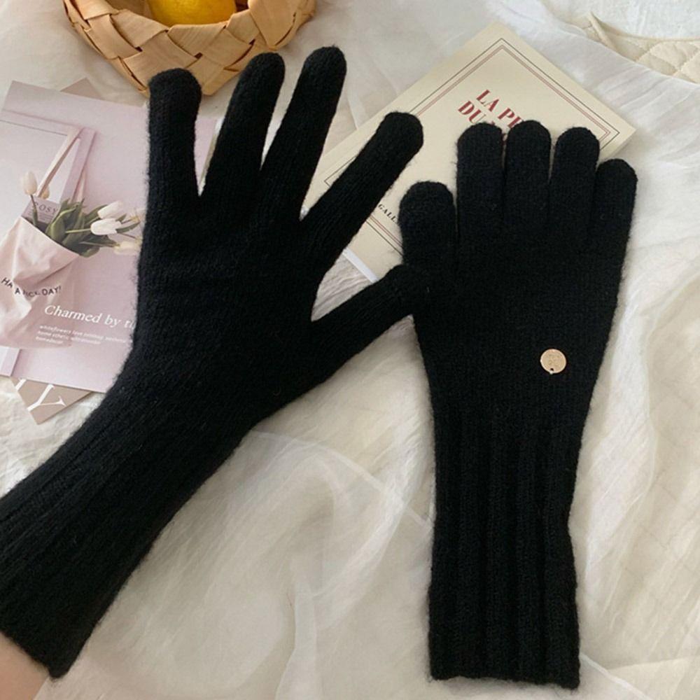 Keep Warm Wool Knitting Gloves Full Finger Mittens Fashion Riding Gloves Girls