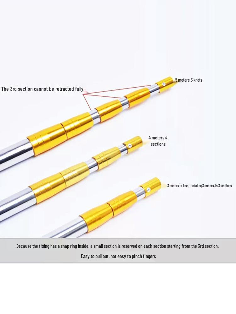 20cm Barbed Fish Spear with 2.5m Retractable Silver Embossed Net Pole