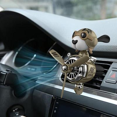 Car Air Freshener Diffuser Pilot Air Vent Clips Cute Cartoon Dog Creative Heads-shaking Propeller Air Outlet Vent Fresheners For