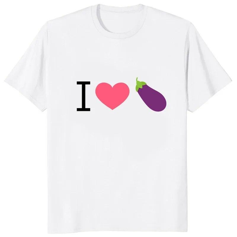 Pixellated Censored Funny Peach Eggplant Meme Printed Tshirt I Love Eggplant Graphic T Shirt Casual Fashion Summer Unisex Tees
