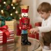 Christmas Tabletop Ornaments Nutcracker Resin Candle Holder, Pastel Soldier Figurine for Desk Shelf, Festive Home Decor, Holiday Gift Decor