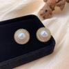 Trending Imitation Pearl Circle Stud Earrings For Woman New In Fashion Party Round Elegant Korean Earring Jewelry