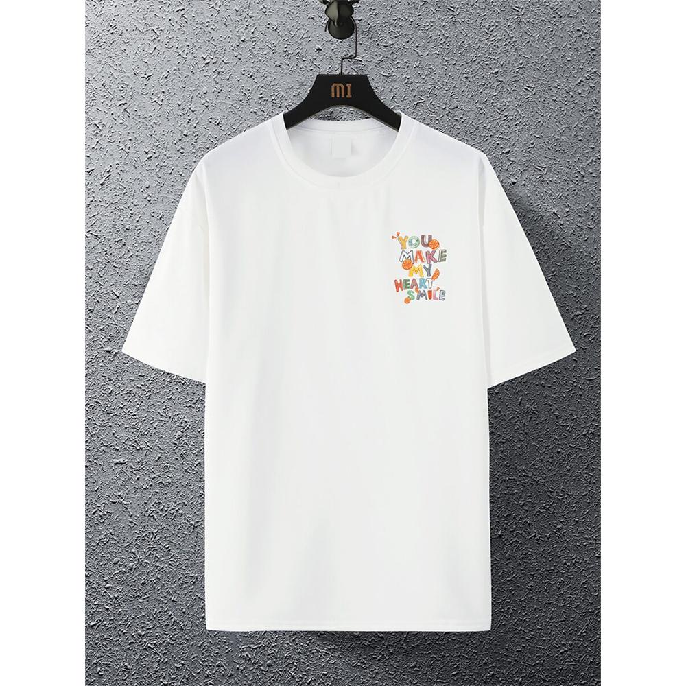 

Summer Cute Letter Pattern Printed Short-Sleeved Cotton Loose-Fitting T-Shirt For Both Men And Women Suitable For Daily Fashion 4XL