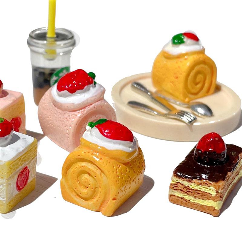 Mini Dollhouse Decoration Cake Model Set Of Mobile Phone Case Material Diy Accessories