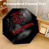 Rammstein Automatic 8‑ribs Umbrella, Custom Name Text Personalized Folding Umbrella Rain Sun Gift