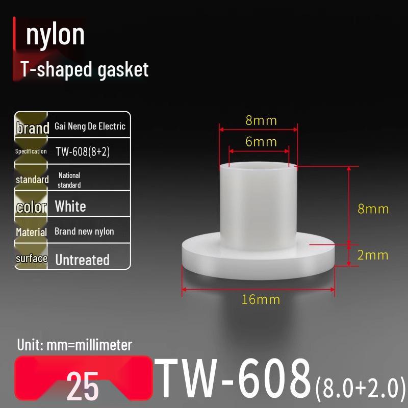 T-förmiger Nylon-Kunststoff-Dichtungsring und Schraubwellenhülse (Für dich: M2-M35)