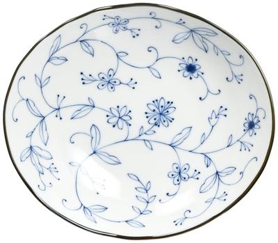 Mino Ware Oval Plate Serving Dish Line Arabesque Diameter Approx. 16cm X Depth 14cm Japanese Tableware Microwave Dishwasher Safe Made In Japan 131081