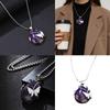 Allergy Resistant Purple Crystal Jewelry Butterfly Design Drop Pendant Necklace Clavicle Chain Charm For Daily Wear