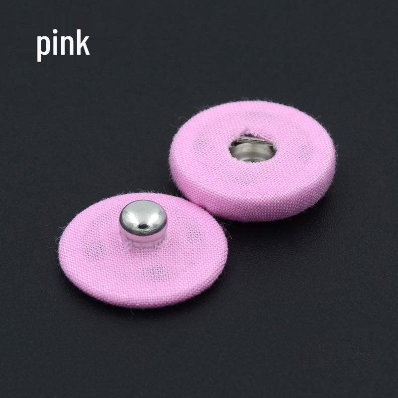 Metal Snap Button with Colored Fabric Cover - High-End Copper Male-Female Hidden Buckle