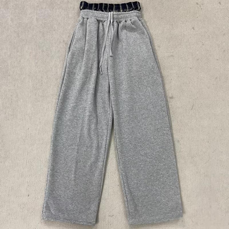 

Європейські та американські вуличні чоловічі та жіночі ретро штани y2k з подвійною талією, на шнурівці, прямі, з високою талією, хіп-хоп XL сірий колір