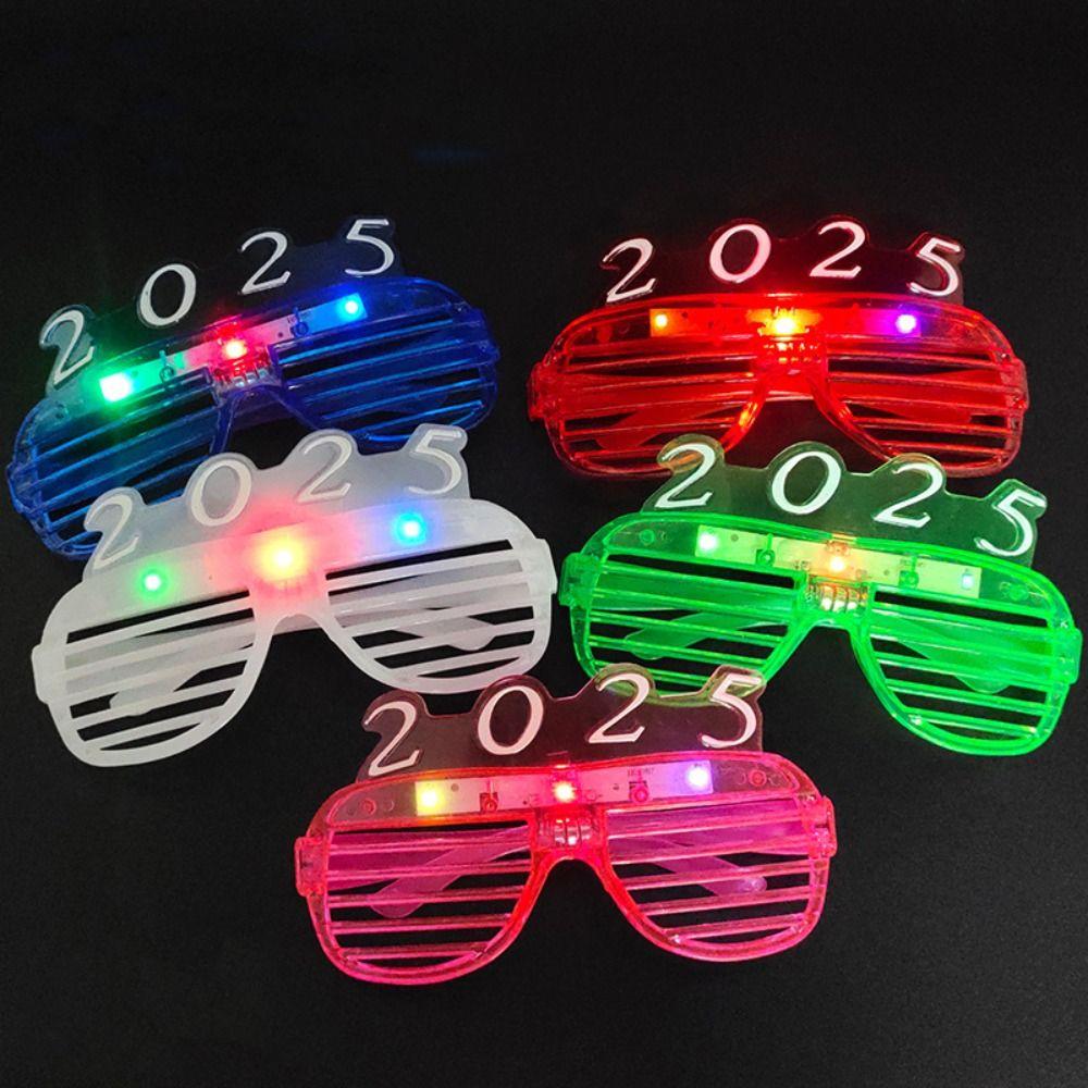 Photographic Ornaments 2025 LED Glow Glasses Number Letter New Year Party Glasses  New Year Gift