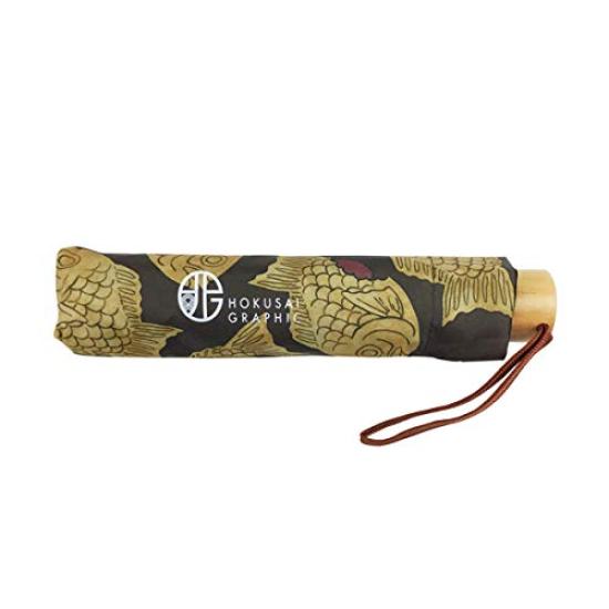 Hokusai Graphic Folding Umbrella 95cm Pattern Textile Three Folding Umbrella Women's Men's [Japanese Taiyaki]