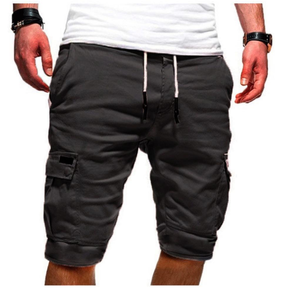 Summer Y2K Harajuku All Match Trousers Solid Color Streetwear Elegant Fashion Half Pants Multi Pocket Shorts Men's Clothing