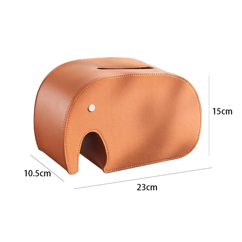 Cute Elephant leather Tissue Box Irregular Shaped Tissue Bos Tabletop Decoration Ornaments for Coffee Table, Dining Table