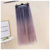 Spring Summer Skirts Women Long Tulle Skirt Sequined Pleated A Line Midi Skirt Chic High Waist Skirt