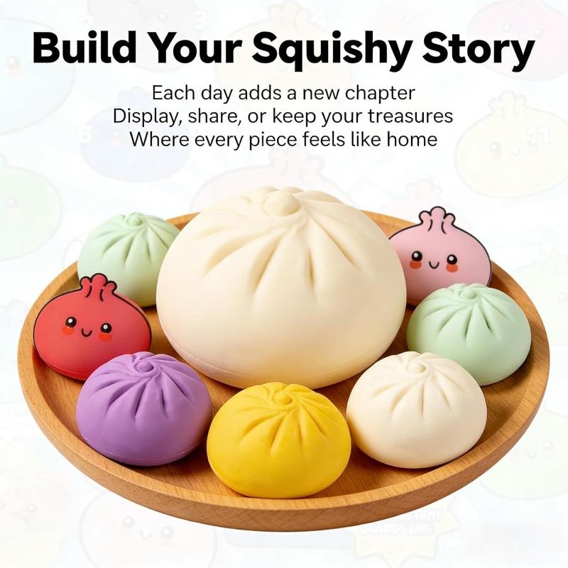 Dumpling Squishy, 2026 Squishy Dumpling Mystery Advent Countdown Calendar, Dumpling Squishies Mystery Box with 24 PCS Random Surprise Squishies